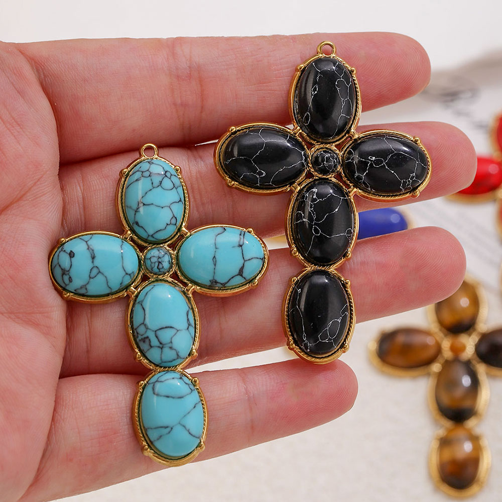 Vintage Fashion Stores - Breloques en acier inoxydable, grand pendentif