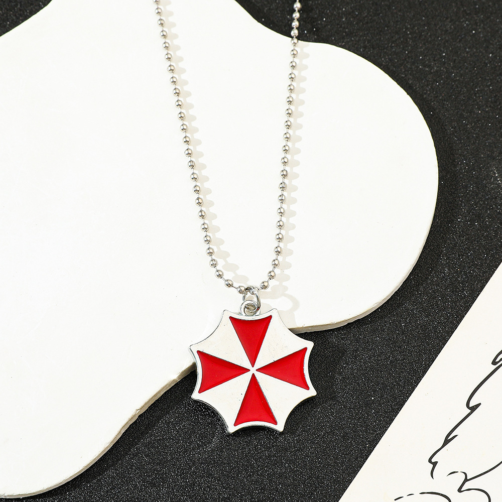 Vintage Fashion Collection - Collier pendentif parapluie rouge vintage, accessoire