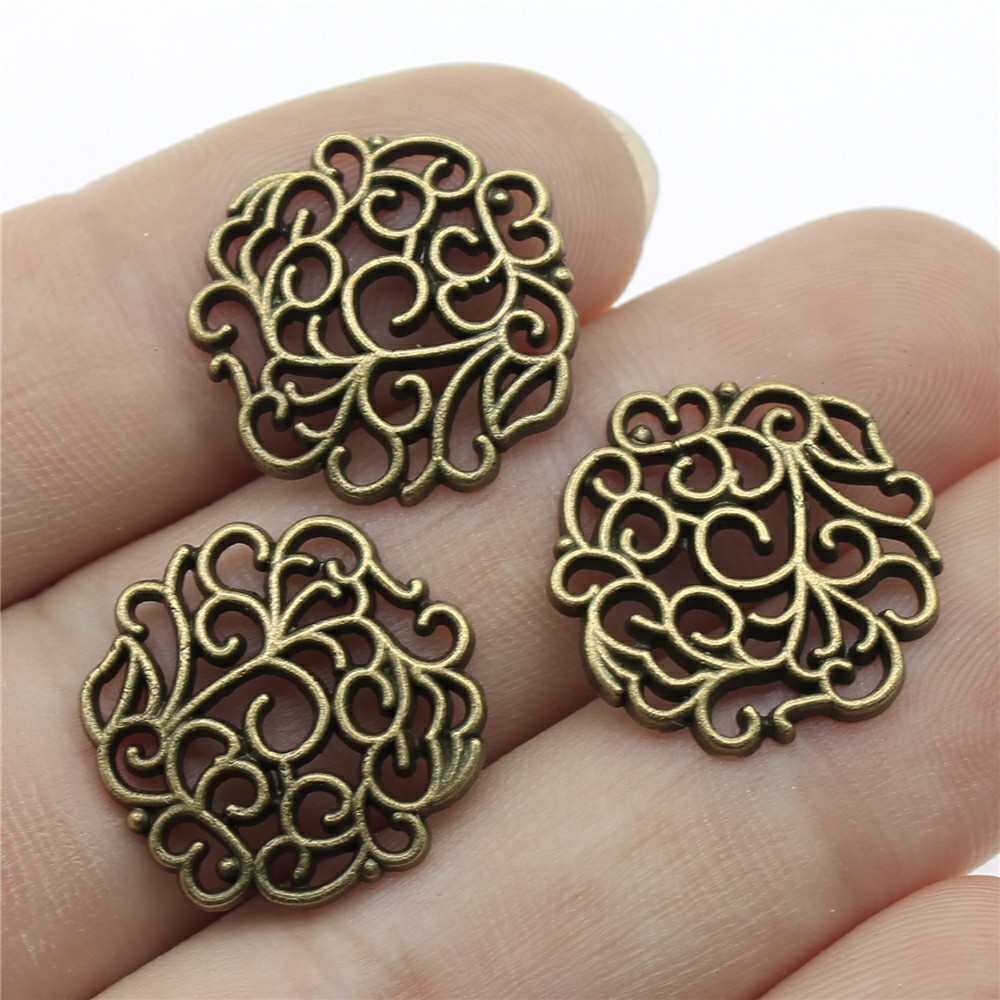 Vintage Fashion Stores - Breloques en forme de fleurs, 18x18mm,