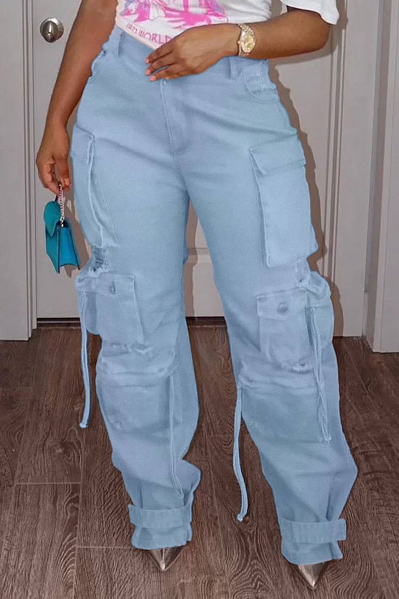 Vintage Fashion Plus Size - Grande taille Cargo Denim jean poches