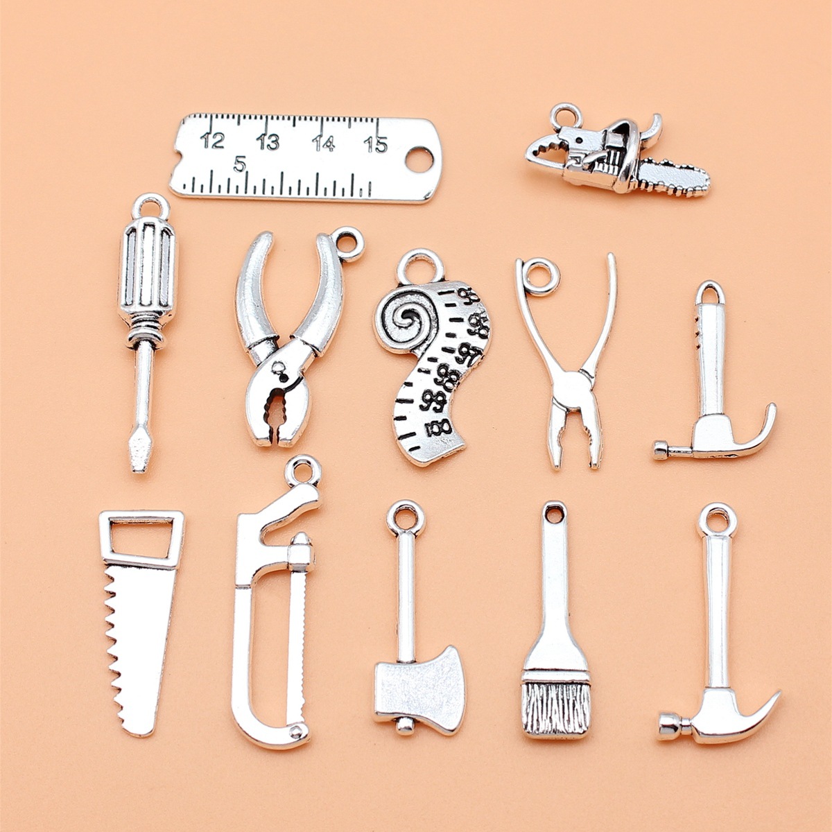 Vintage Fashion Collection - Outils de couleur argent Antique, brosse,