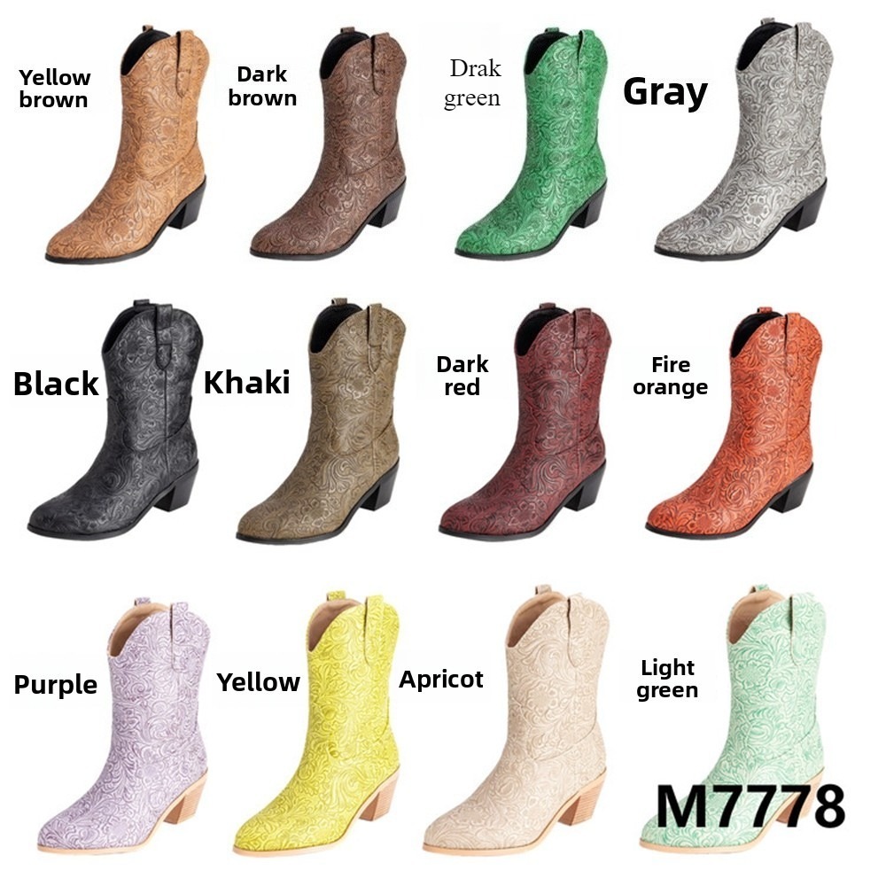 Bottines de cowboy occidentale - Vintage Fashion Plus Size avis et prix