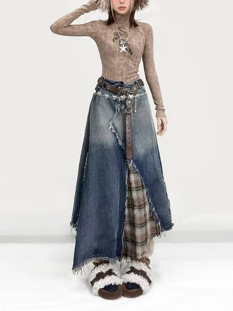Jupes mi-longues en Denim pour - Denim Skirt Midi Vintage avis et prix