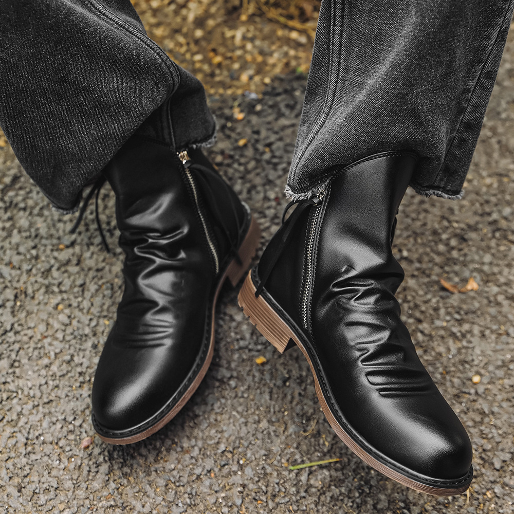 Bottes de moto vintage en cuir - Vintage Fashion Plus Size avis et prix