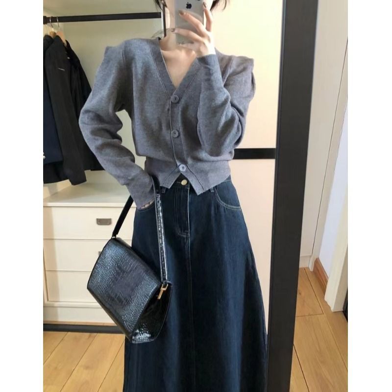 Jupe mi-longue en jean Vintage - Denim Skirt Midi Vintage avis et prix