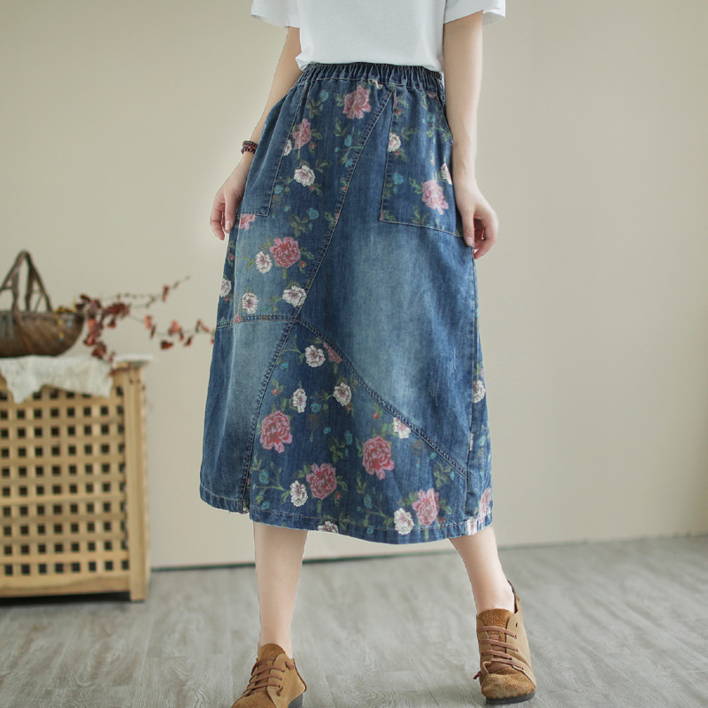 Japonais Vintage Mori fille fl - Denim Skirt Midi Vintage avis et prix