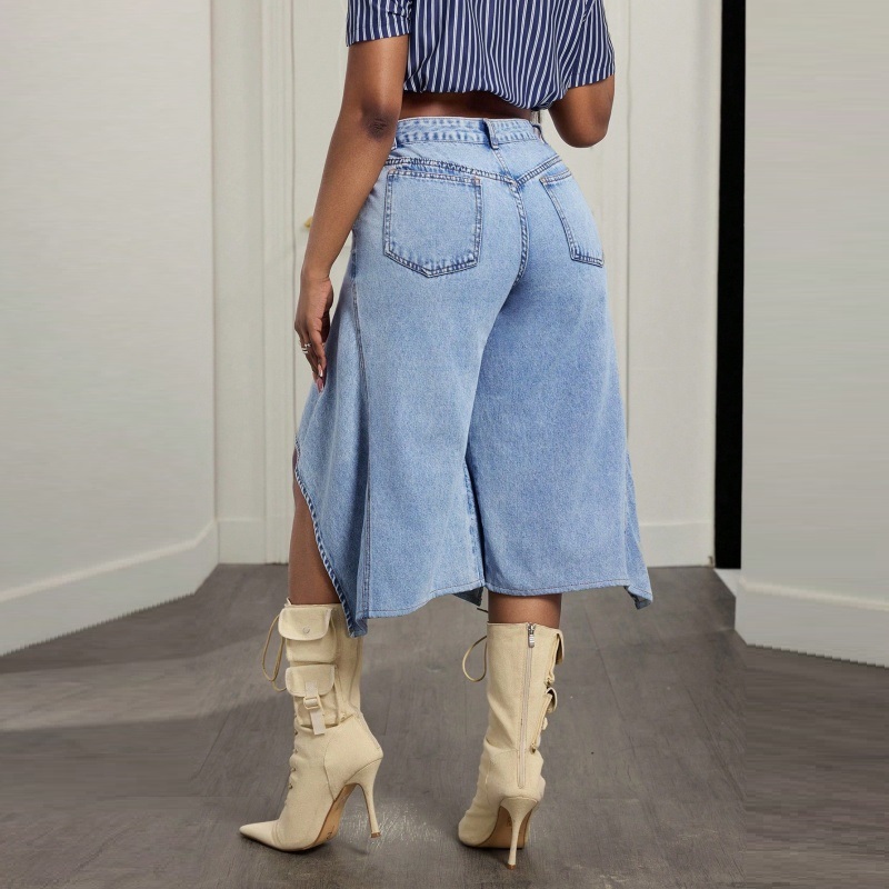 Shorts en jean asymétriques à  - Denim Skirt Midi Vintage avis et prix