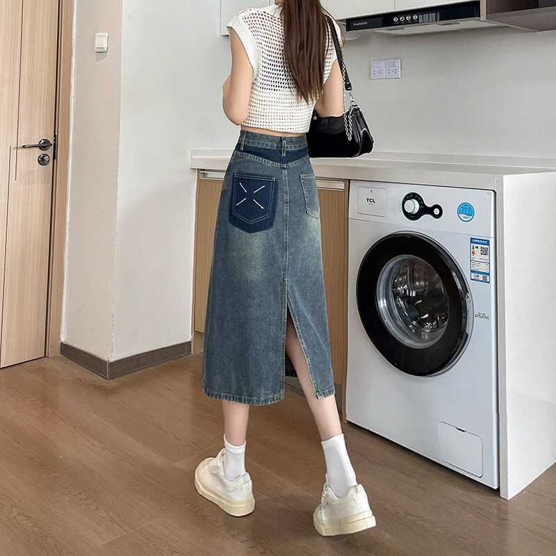 Nouvelle jupe mi-longue en jea - Denim Skirt Midi Vintage avis et prix